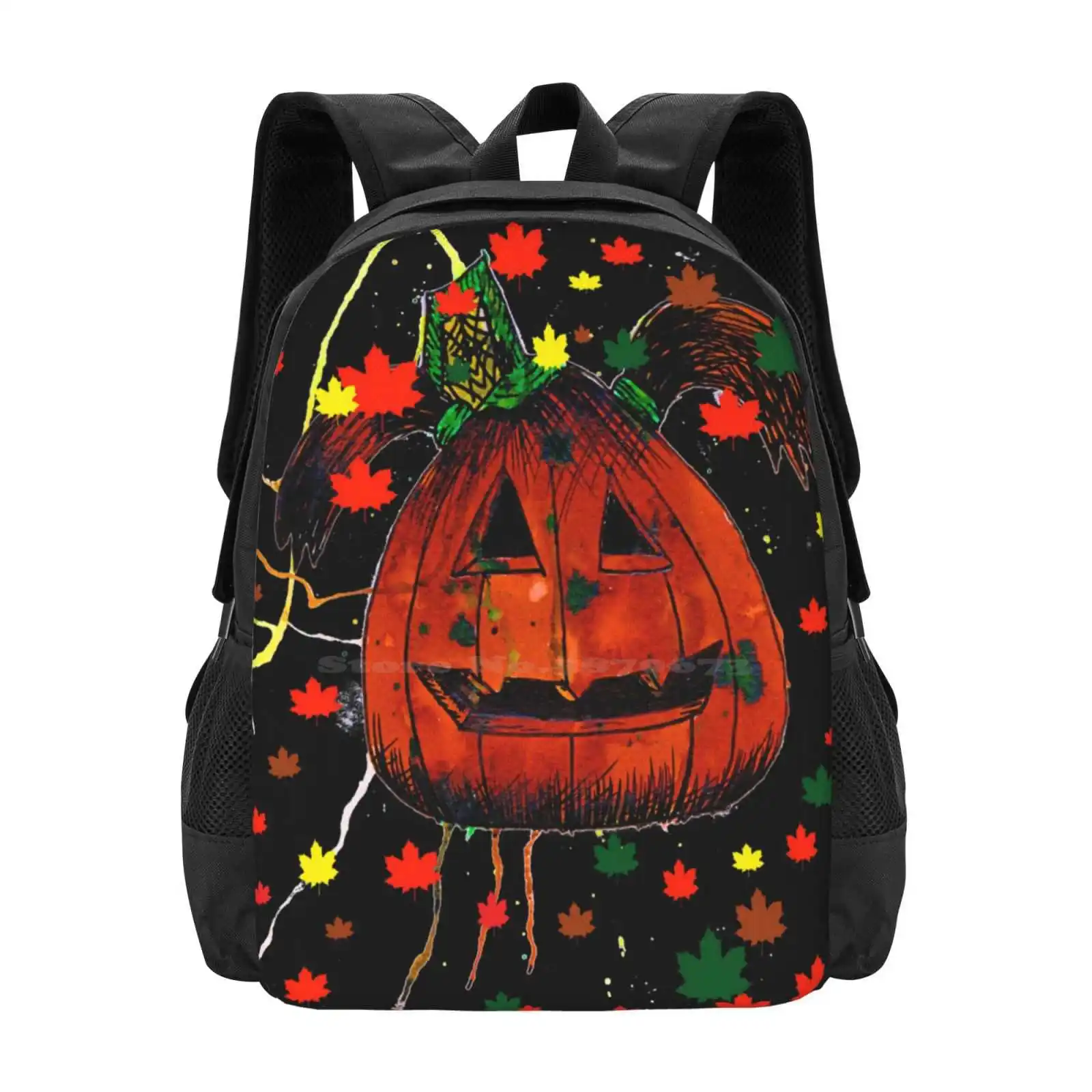 Cute Pumpkin Backpack For Student School Laptop Travel Bag Cute Pumpkin Halloween