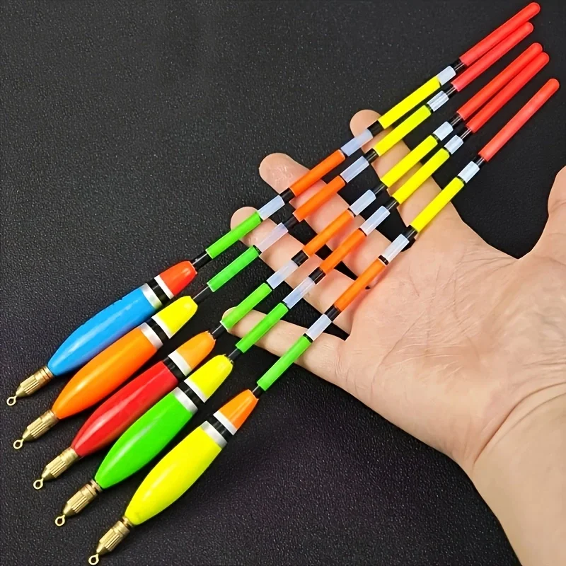 5pcs/set Fishing Float with Large Buoyancy, Thickened Tail for High Visibility, and with Copper Head
