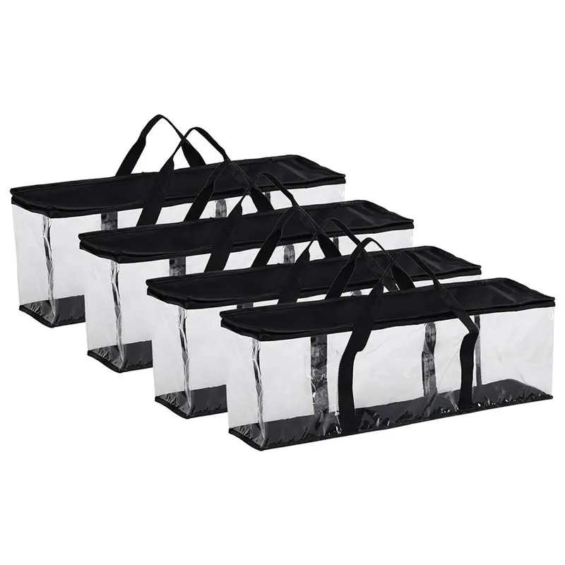 B03B-Waterproof DVD Holder Case With Zipper And Handles-4Pcs Large Capacity Storage Bags