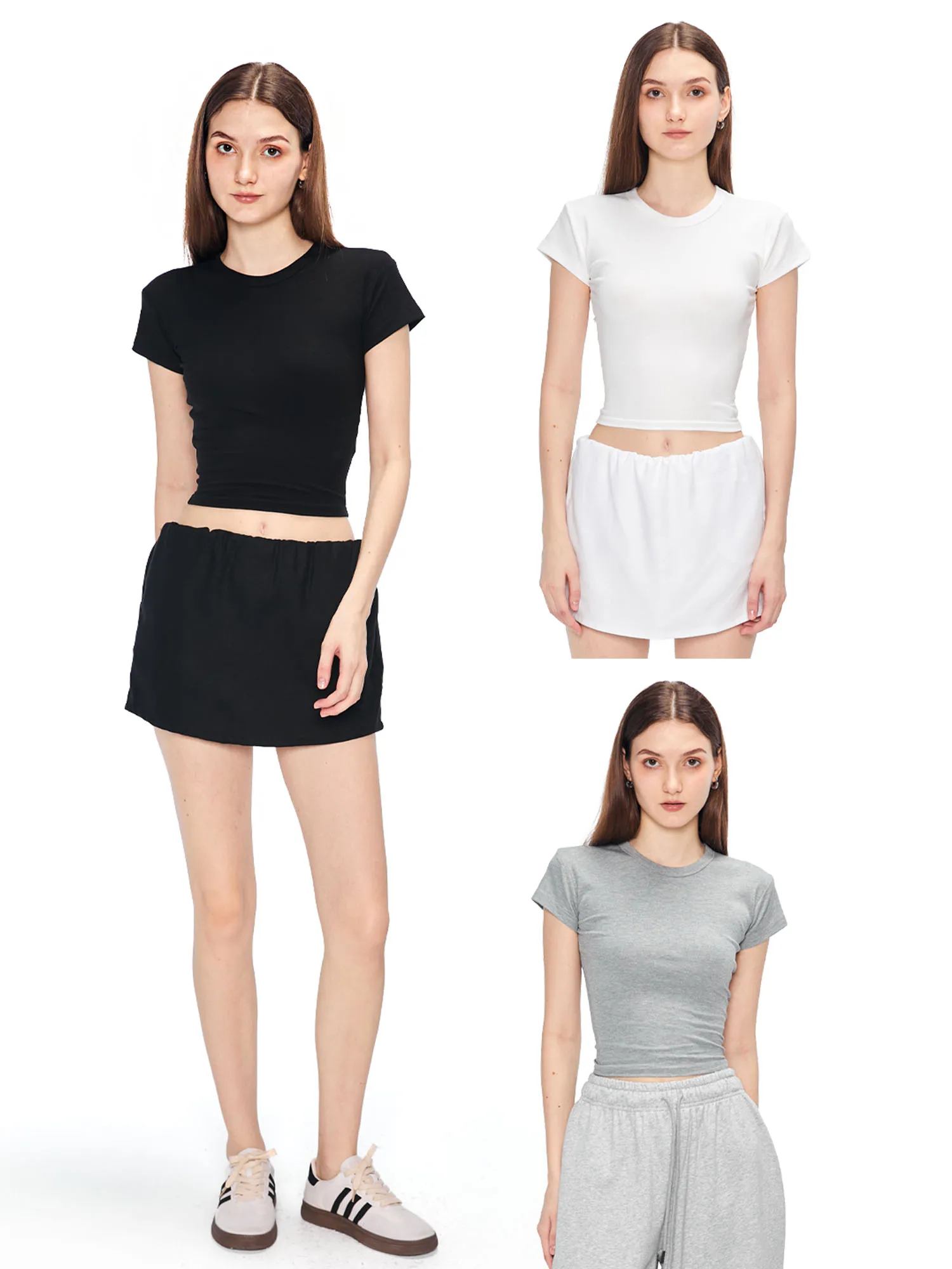 

Американская женская футболка Slim Fit с низкой талией, повседневная, летняя, новая модель, для молодых девушек