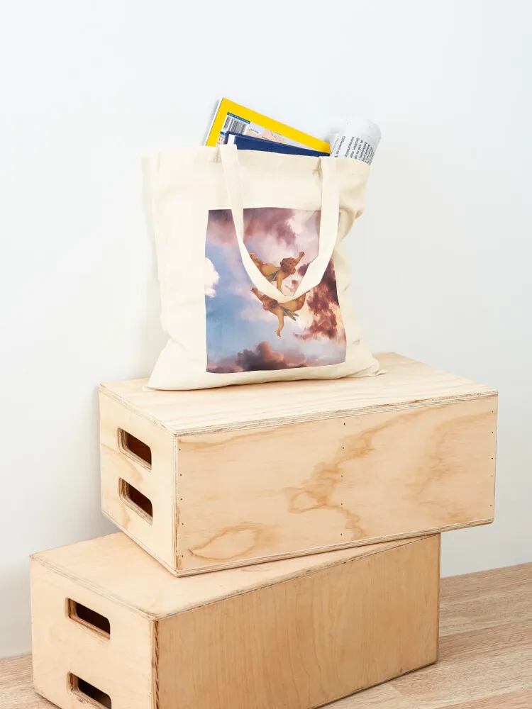 الكروب الملاك الطائر السماء عصر النهضة حمل حقيبة حقائب للنساء حقيبة فاخرة المرأة حقيبة تسوق قابلة لإعادة الاستخدام حمل #4