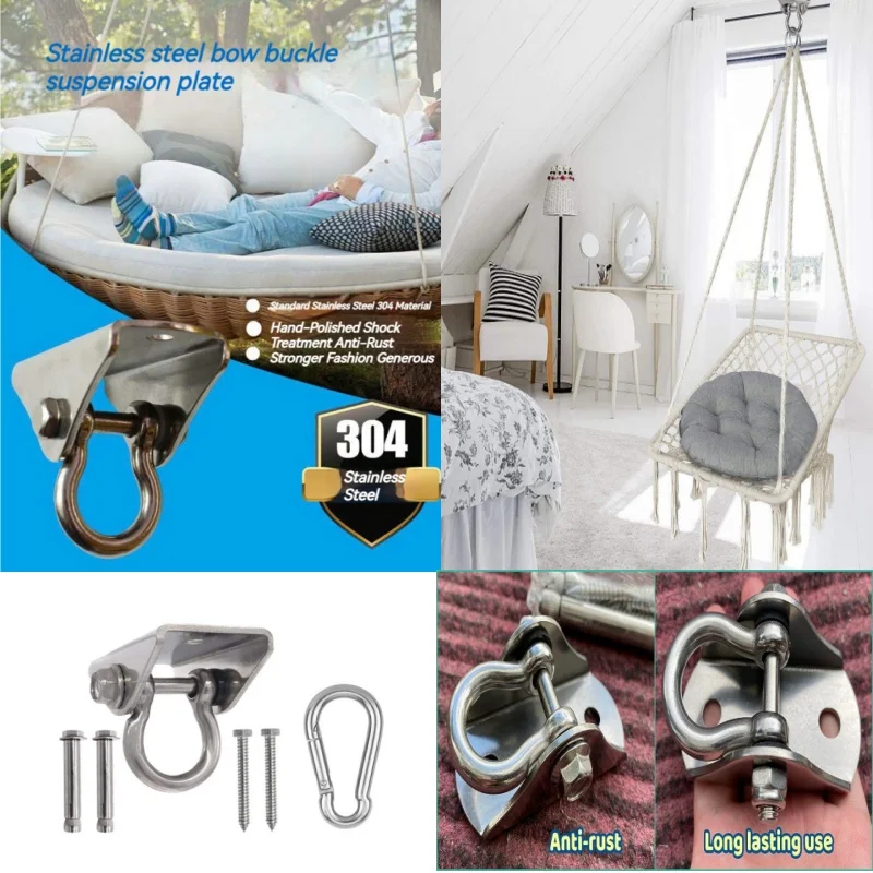 

Stainless Steel Swivel Hook-set Hanging Plate Yoga Sandbag Hammock Hanging Fixed Plate Hanging Chair Parts Swing Plate