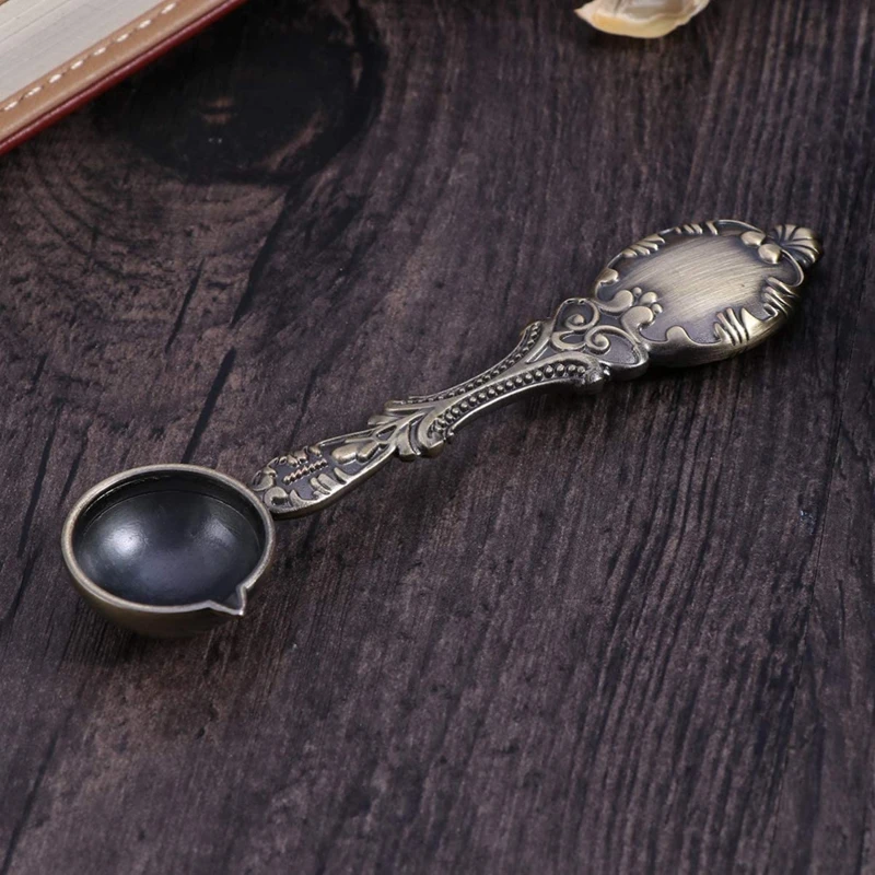 Wax Spoon Sealing Spoon Vintage Melting Spoon Wax Seal Warmer Paint Spoon For DIY Wax Seal Stamp Envelope Letter Craft