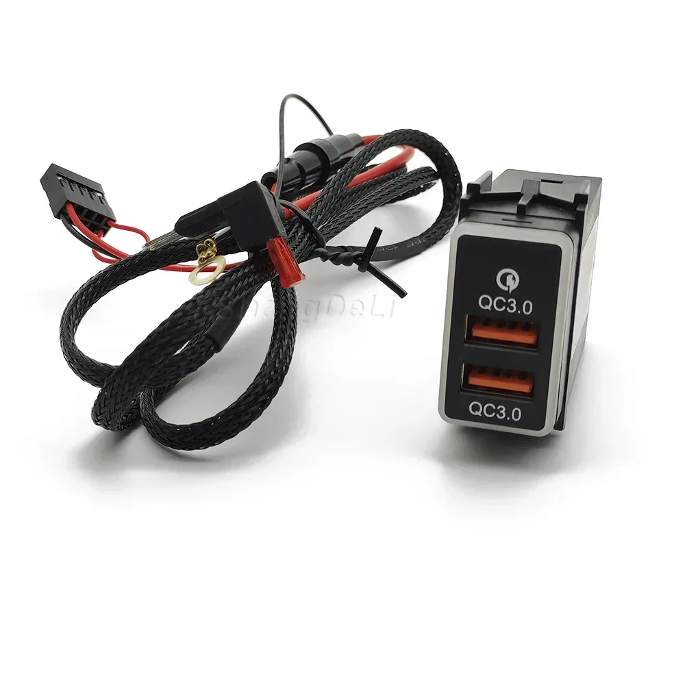 Orange LED Light Car Quick Charger QC3.0 USB Socket Power Adapter For Nissan Qashqai Y62 X-Trail Sylphy Accessories