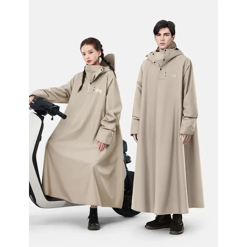 Korean Fashion Rain Coat One-piece Long Raincoat Thicken Oxford Waterproof Rain Gear Rain Poncho Loose Oversized Hooded Rainwear