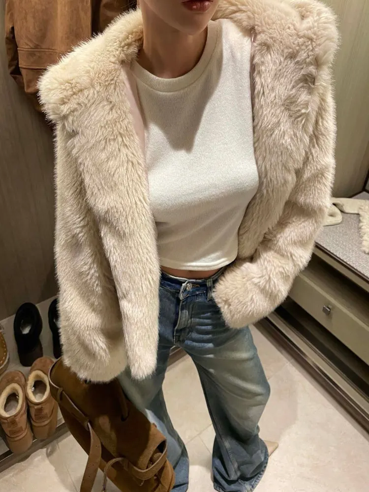 

Шикарное меховое пальто женское Plu Loose Осень Зима Thi Warm ort Top Модное повседневное пальто с капюшоном Long Sve для женщин