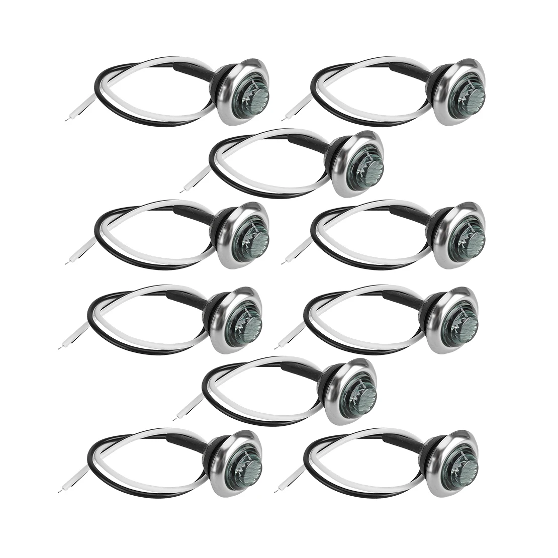 Universal 10Pcs 12V-24V Blue Round Mini Side Marker Light Bullet Lamp LED for Car Truck Trailer Boat Bus Lorry Van Caravan