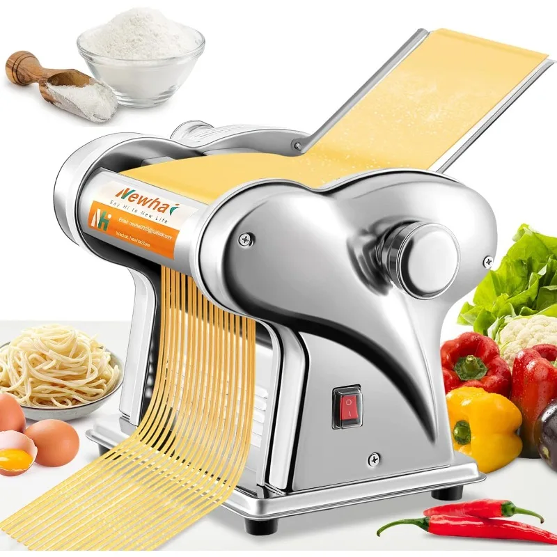 Newhai Electric Family Pasta Maker Machine Noodle Maker Pasta Dough Spaghetti Roller Pressing Machine Stainless Steel 135W for