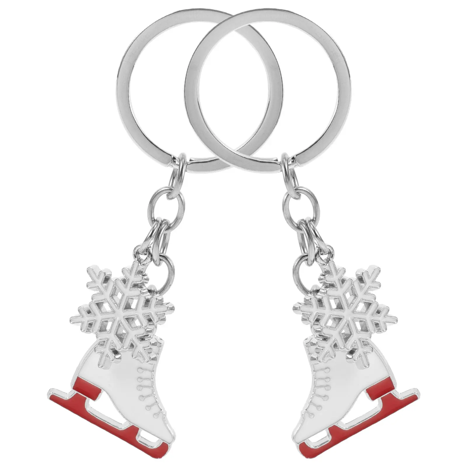 

2 Pcs Ice Skate Accessories Skating Ring Gifts Figure Christmas Tree Keychain