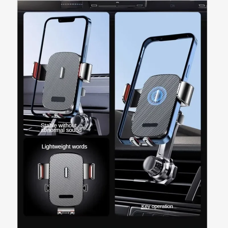 Car Phone Holder New Universal Phone Holder with Hook Clip, Automatic Locking Without Blocking Air Outlet, Car Ventilation image 4