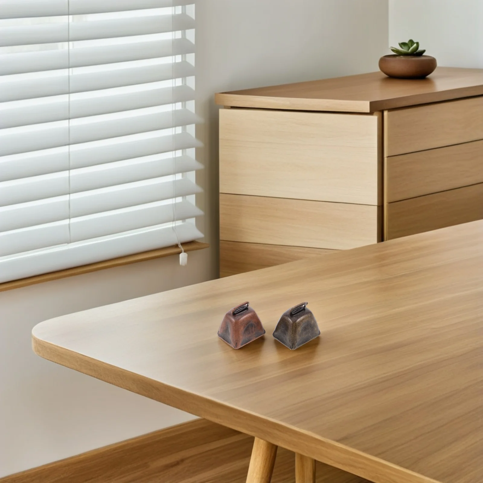 

8Pcs Metal Cow Bells Vintage Rustic Bronze Finish Square Mini Bells for Home Decor Farm Animals Events DIY Crafts Loud Sound