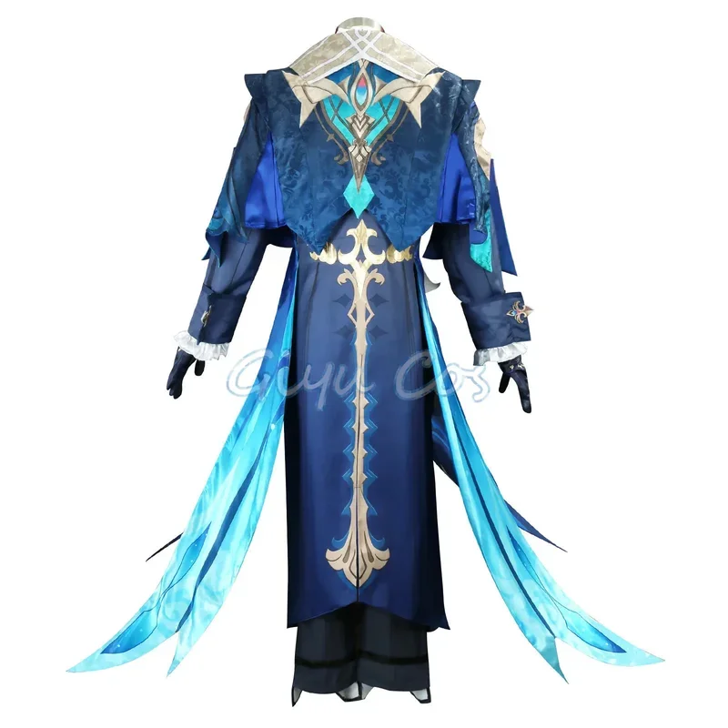 Genshin Impact Neuvillette Косплей Костюм для взрослых Карнавальная форма Парик Аниме Костюмы для Хэллоуина Маскарад Женская игра #   1 #