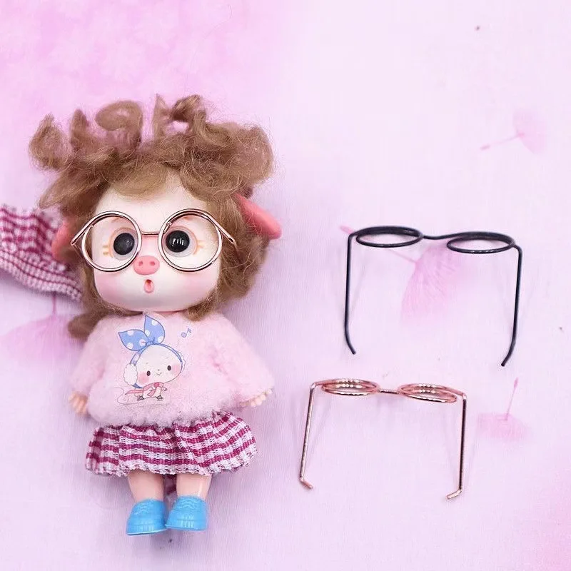 

2025 New Mini OB11Confused Doll Accessories DIY Props Small Iron Wire Glasses for 1/12 BJD GSC YMY Dolls Matching Outfit Add-ons