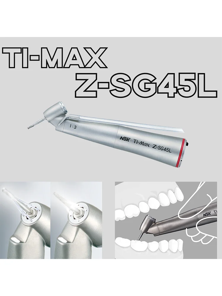 NSK Z-SG45L Dental 45 Degree Surgical Handpiece Dentistry 1:3 Air Turbine Contra Angle Handpiece Increasing Speed Red Ring Pens