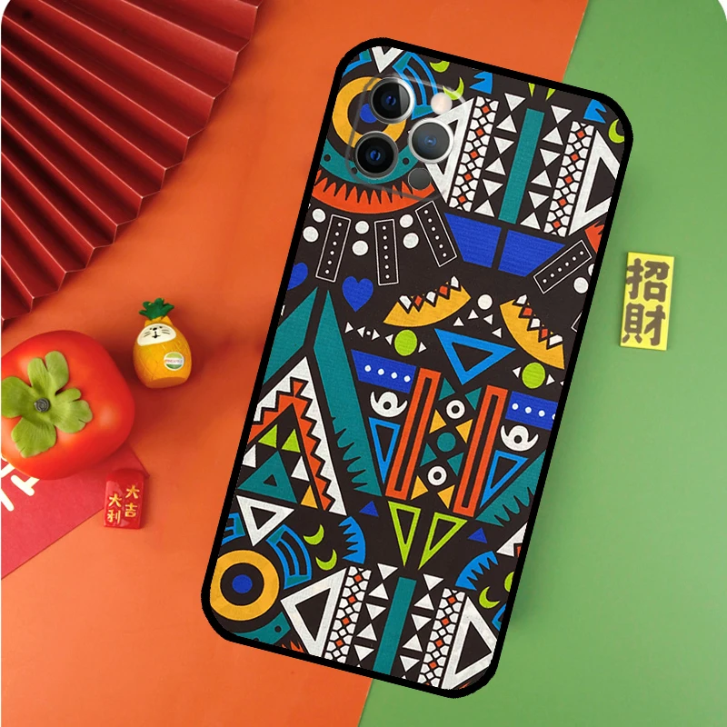 African Wax Print Design Phone Case For iPhone 14 11 12 13 Pro X XR XS Max 6 6S 7 8 Plus SE 2020 Back Cover