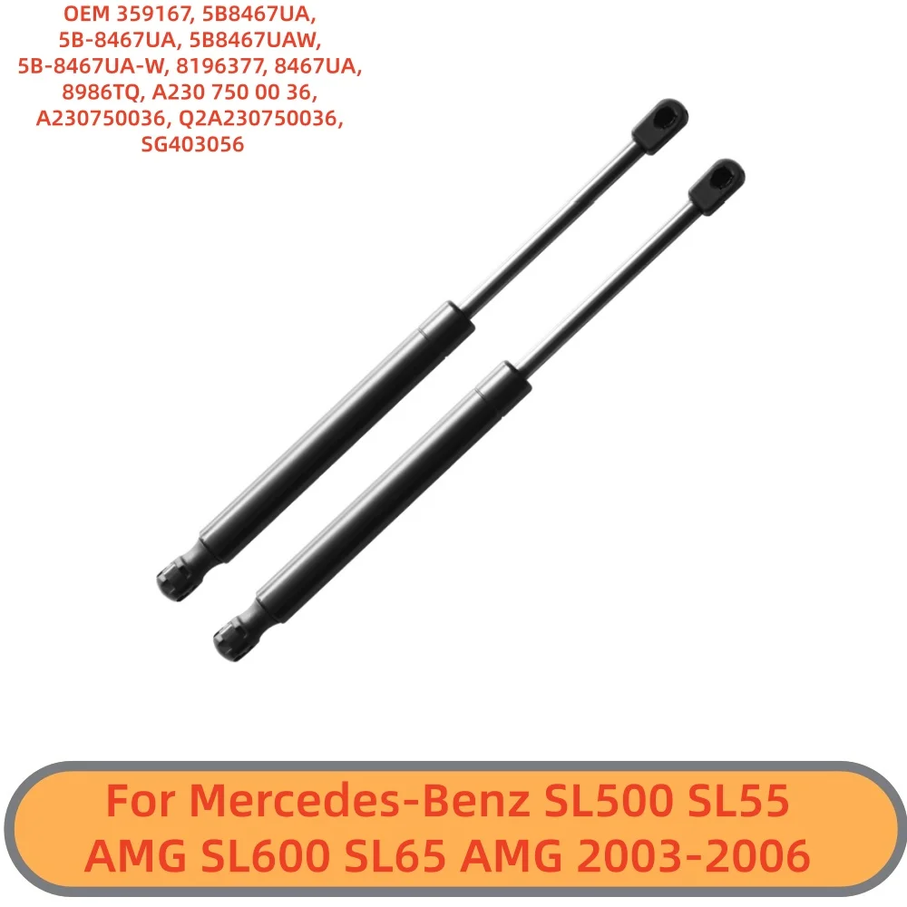 2x Trunk Lift Supports Gas Struts for Mercedes-Benz SL500 SL55 AMG SL600 SL65 AMG R230 2003-2006 Boot Shocks Dampers