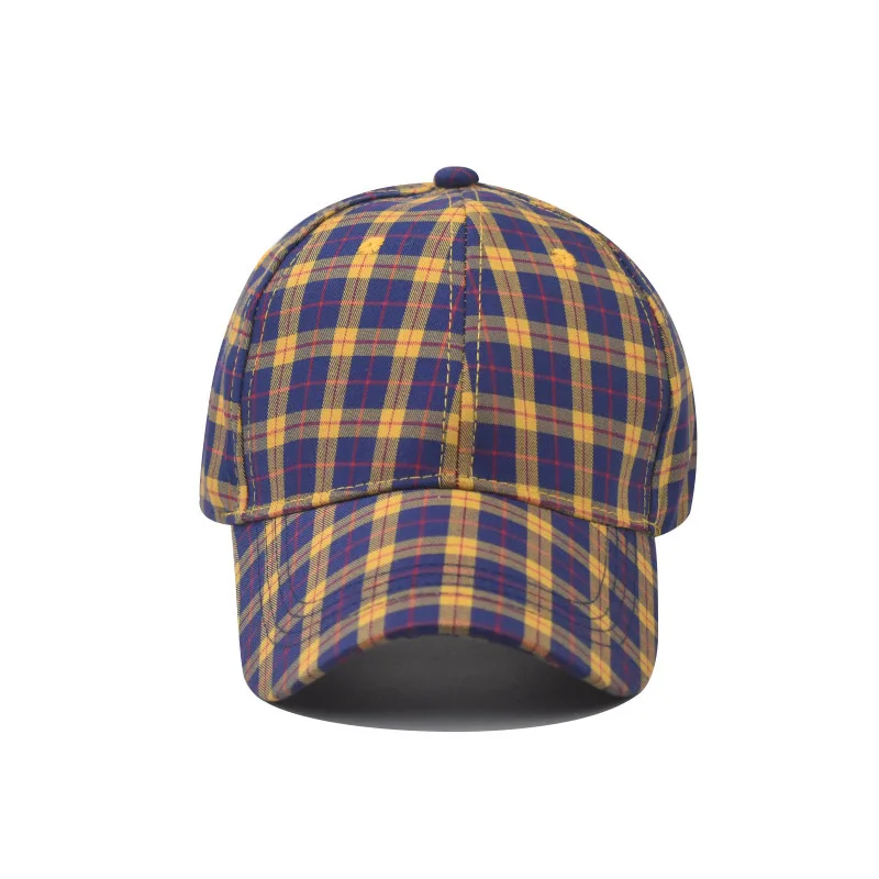 Red Plaid Men\'s Baseball Cap Summer New Adjustable Ladies Peaked Caps Spring and Autumn Street Shooting Outdoor Sunshade Hat