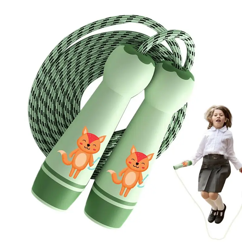 

Скакалка для малышей, регулируемый хлопковый шнур для прыжков, скакалка с ручкой для детей, легкая для фитнеса, тренировок