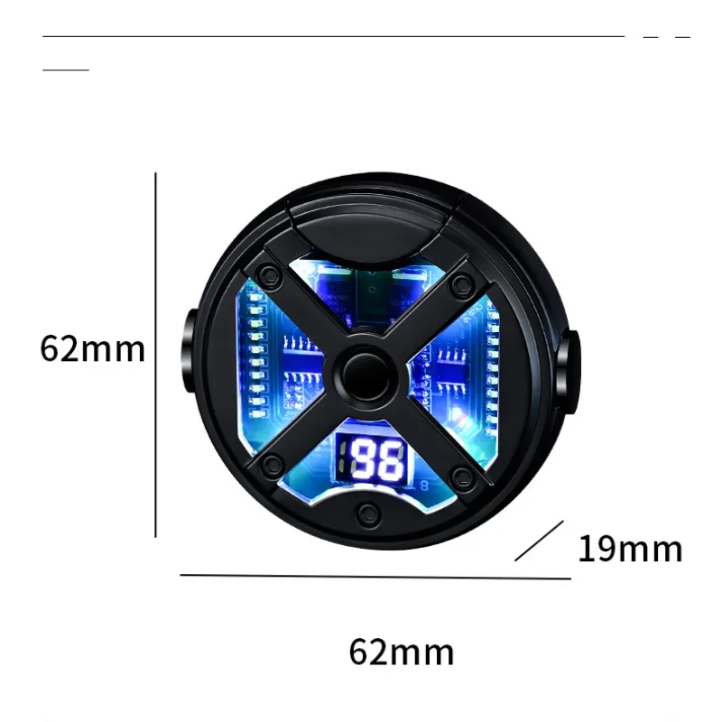 Briquet USB à double périphérie coupe-vent, gyroscope UFO créatif en métal, lampe de document LED, affichage numérique de la batterie, briquets de charge de type C