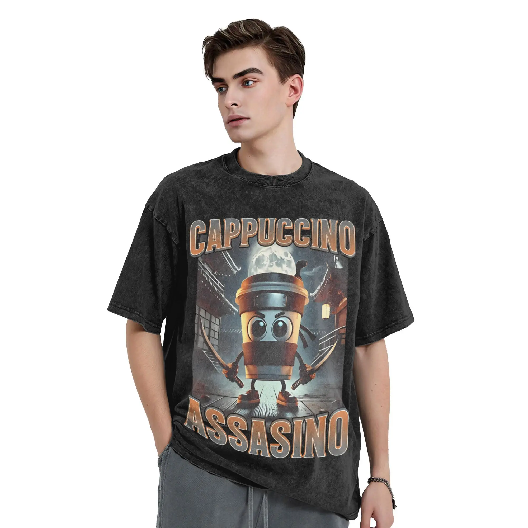 

Футболка Cappuccino Assassino, летняя итальянская футболка Brainrot Meme Y2K, классические футболки, повседневная трендовая футболка, футболки с короткими рукавами и принтом