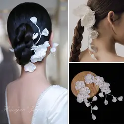 Flower Pearl Handmade Headband Hairband Tiara For Women Party Prom Bridal Wedding Hair Accessories Jewelry Band Headband Tiara