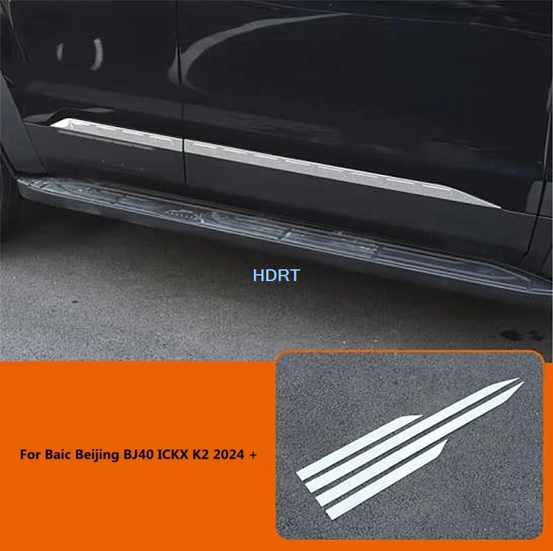 For Baic Beijing BJ40 ICKX K2 2024 + Car Style Door Side Molding Body Strip Protector Decoration Accessories Exterior Sticker