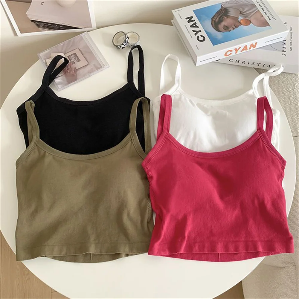 Women Sexy Sleeveless Crop Top Cross Beauty Back Female Underwear Camisole Basic T-shirt Vest Lingerie Bras Yoga Tops Gym Tank