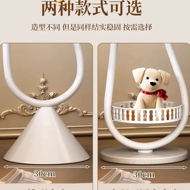 Household Italian Light Luxury Cream Color Bedroom Vertical Coat Rack Floor Vertical Multi-function