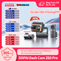 DDPAI 4K Dash Cam Z60Pro Support Rear and Interior Car Camera SONY STARVIS2 Sensor 24h Parking 5GHz Wi-Fi ADAS GPS 4G Car DVR