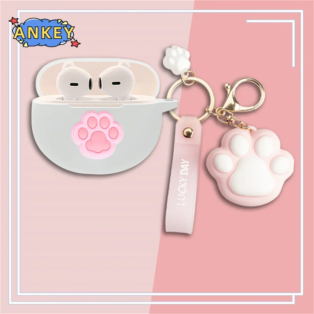 for Oppo Enco Air2i , Buds2 Case Cute Cartoon Earphone Cover Wireless Headphone Box with Lovely Doll Keychain