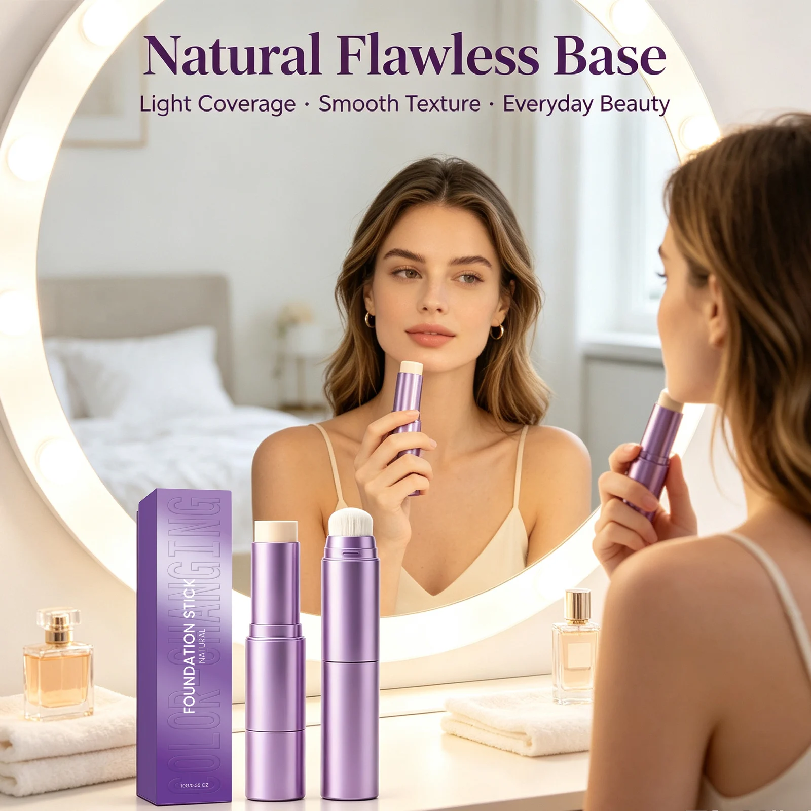 2in1 Concealer Cream Stick High Coverage Even Skin Tone Improve Texture Longlasting Moisturize Foundation Stick Hydration Makeup