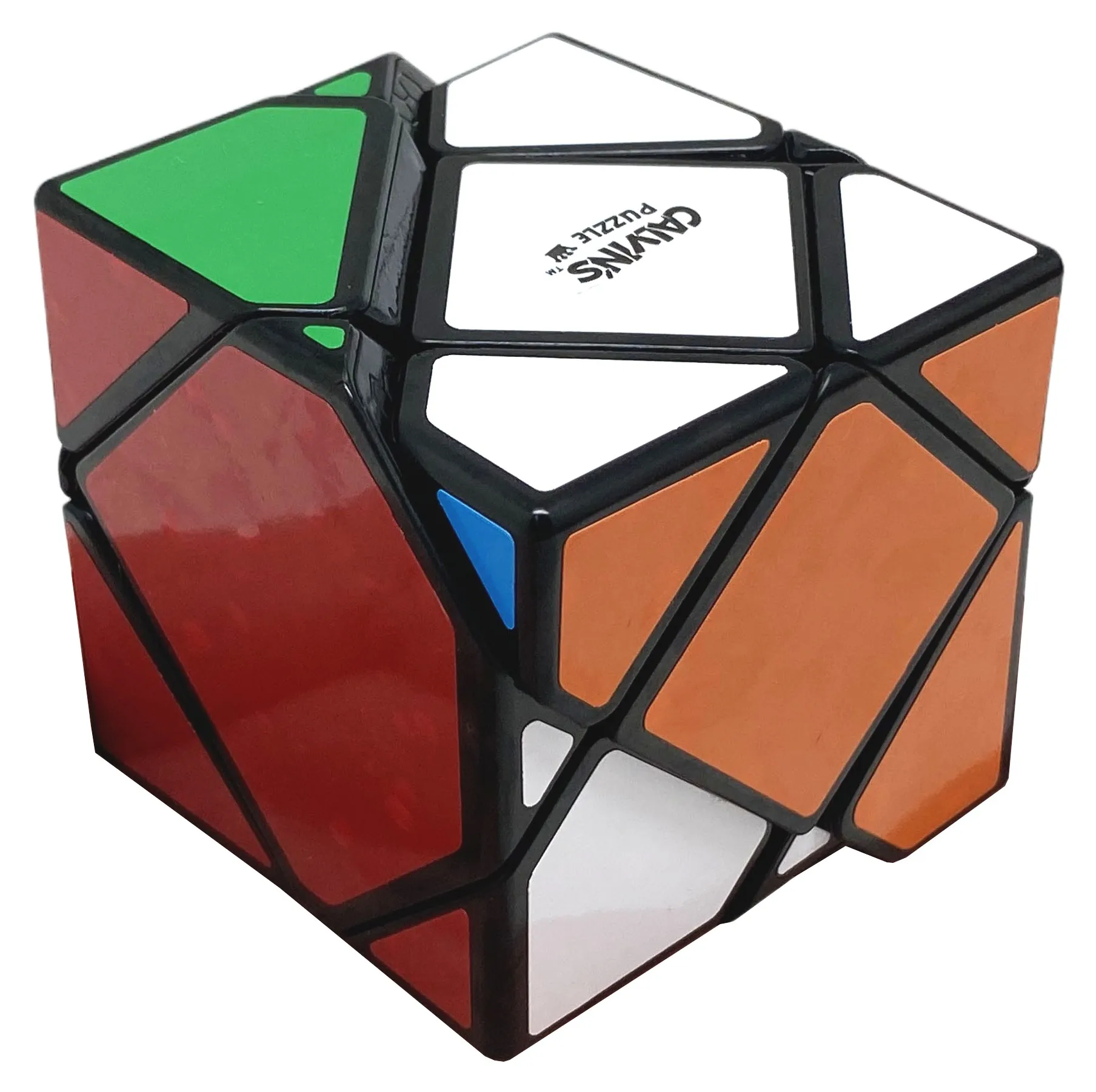 Kostka Calvin Mirror Skewb Czarna, 6 Kolorów Naklejek, Nietypowa Kształt, Puzzle Bez Naklejek, Zabawki Puzzle, Prezent dla Dzieci