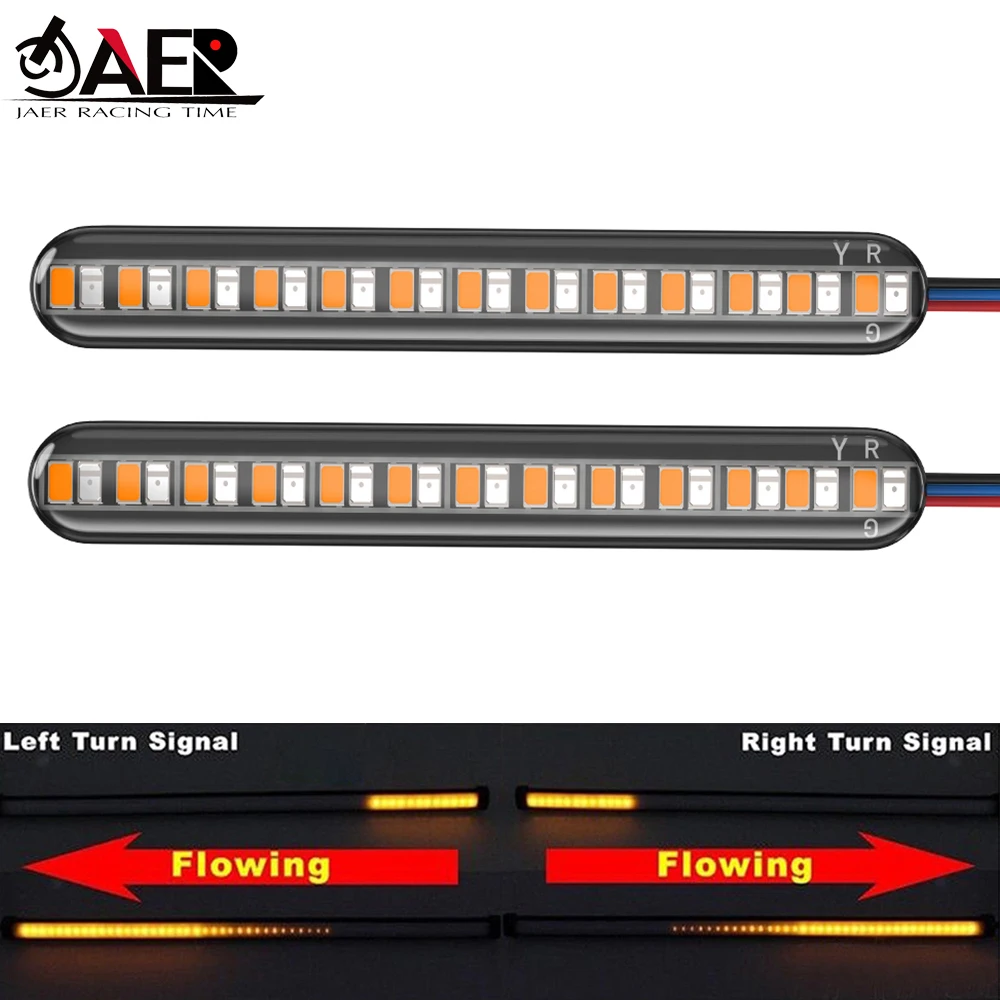 Motorcycle license Universal Flexible Light Strip Tail Brake Stop Turn Signal Light License Plate Lamp Yellow Red Leds