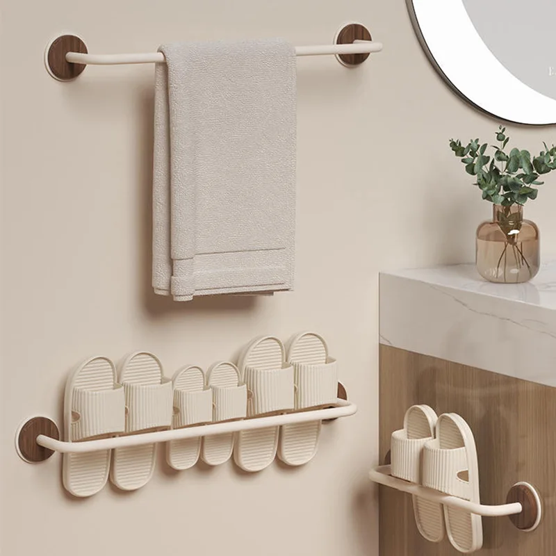 Black Walnut Wood Towel Rack Wall Mounted No Drill Bar Wooden Holder Rail for Bathroom Kitchen