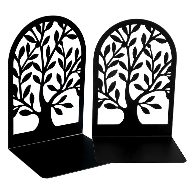 Decorative Tree Metal Bookends Metal Tree Shadow Design Bookends Holder Book Support Book Holders Book Stoppers For Bookshelves