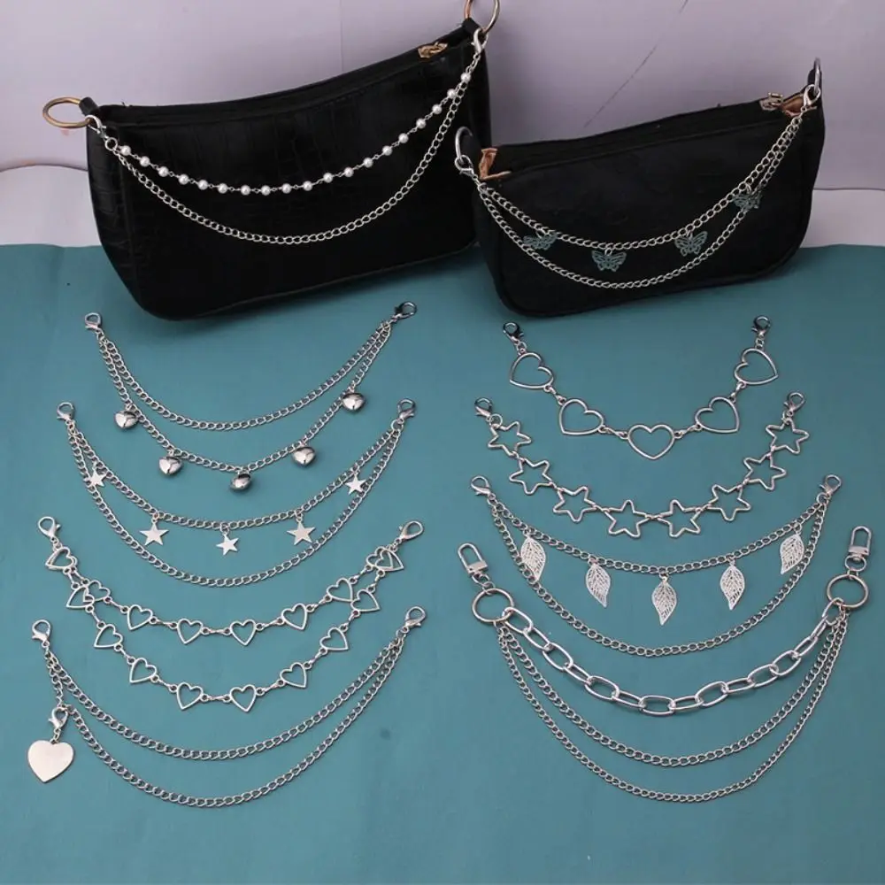 Butterfly Metal Bag Chain Star Bag Straps Multi-layer Metal Chain Strap Bag Decorative Chain DIY Handles Women Bag Accessories