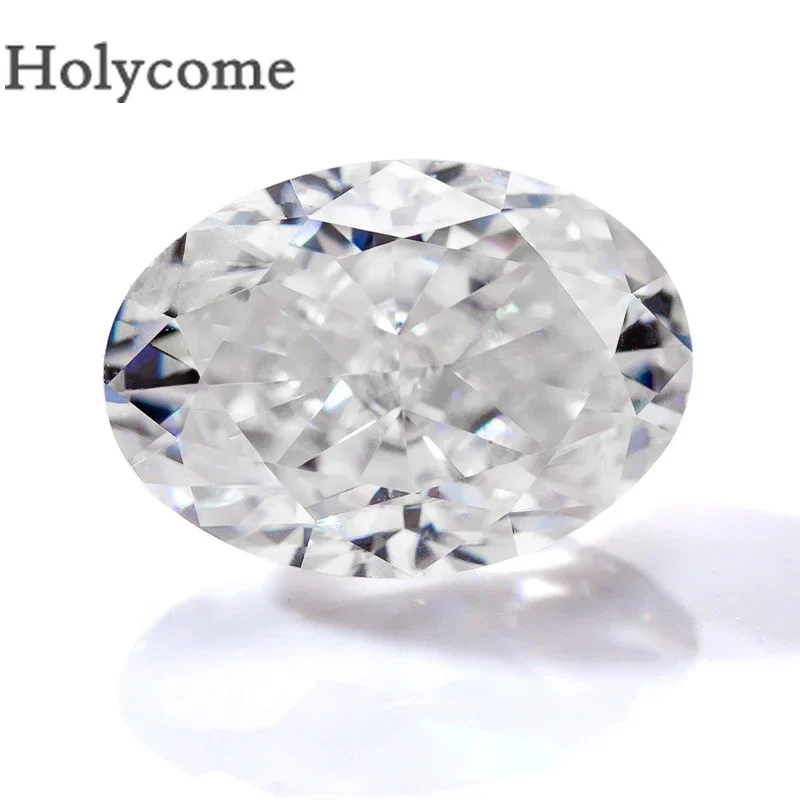 Holycome [Rare Crushed Ice Oval Cut] Moissanite Loose Stone D Color Lab Grown White GRA Certificate Ellipse ovale Chic Diamond