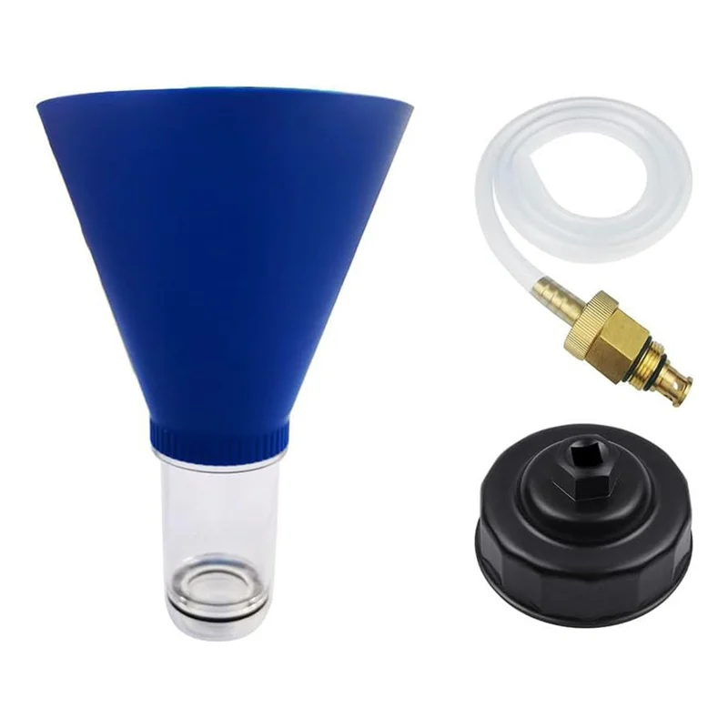 

AT05-Drain Hose & Engine Oil Funnel Drain Wrench Oil Filter Oil Change Kit Practical Tool Plug Change Set