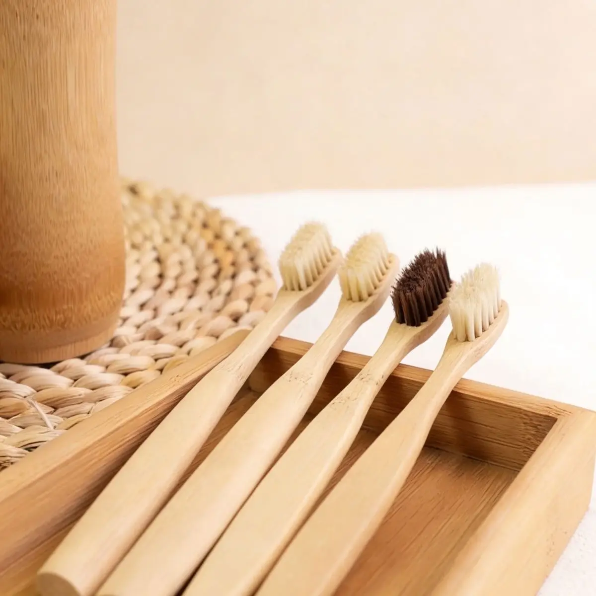New Adult Household Pig Hair Toothbrush Natural Pig Bristle Toothbrush Eco-friendly Handle Chinese Bamboo Pig Hair Toothbrush