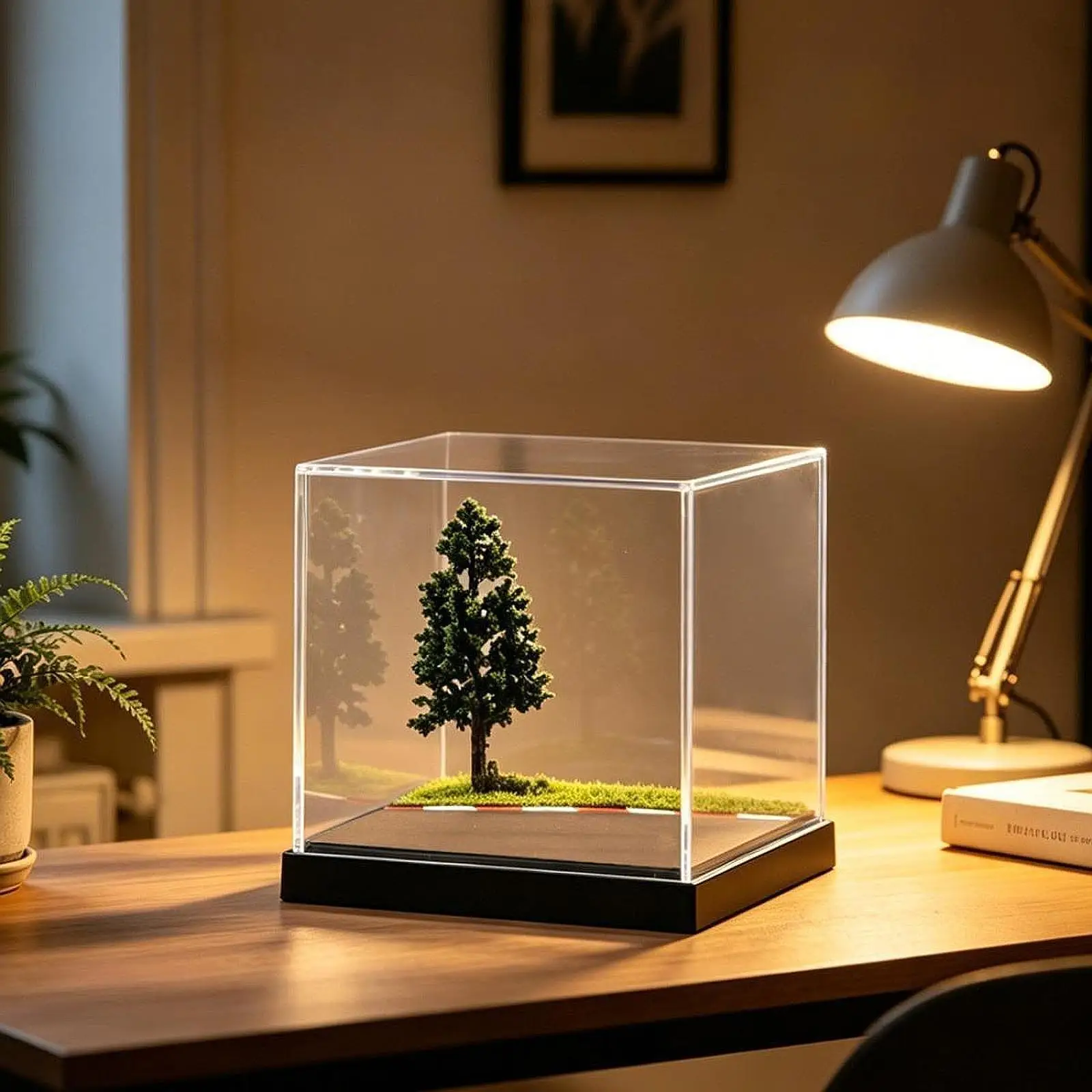 1/64 Scale Model Car Display Case Stackable Transparent Toy Car Storage Box Miniature Scene Model