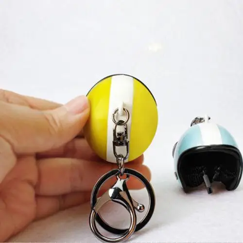 Car Key Rings Star Pattern Helmet Design Keychain Car Motorcycle Motor Bicycle Crash Helmet Key Fob Chain