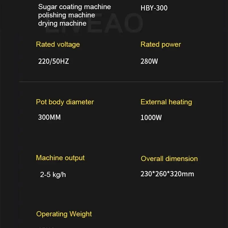 Peanut Snack Coating Seasoning Pan Machine 280W Chocolate Wrap Sugar Machine