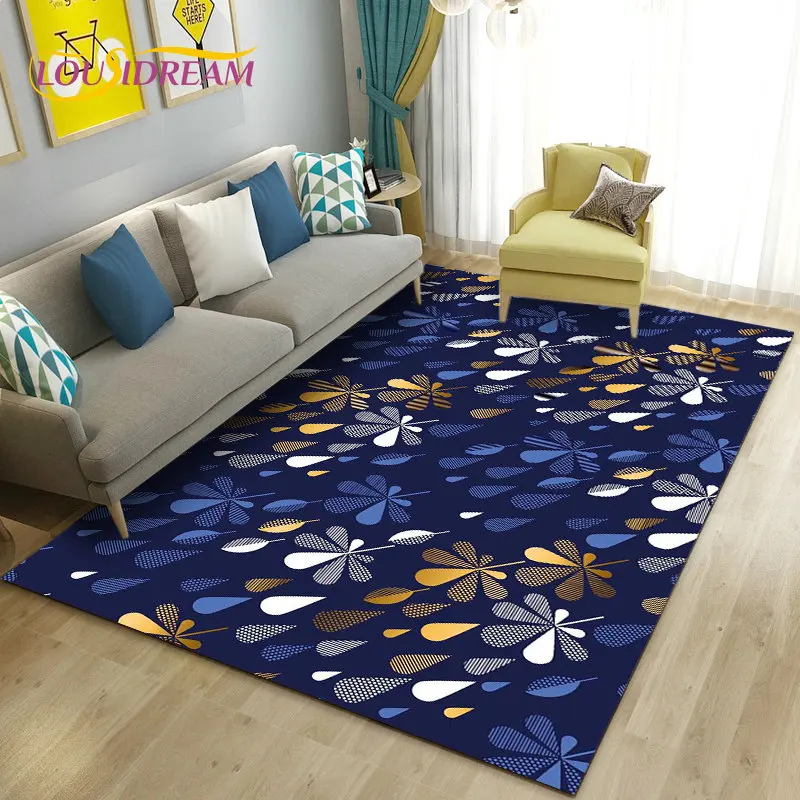 พรมปูพื้นลายใบไม้สดดอกแดนดิไลออนพรมสำหรับตกแต่งห้องรับแขกห้องนอนโซฟาพรมเช็ดเท้าพรมปูพื้นกันลื่นสำหรับห้องครัว