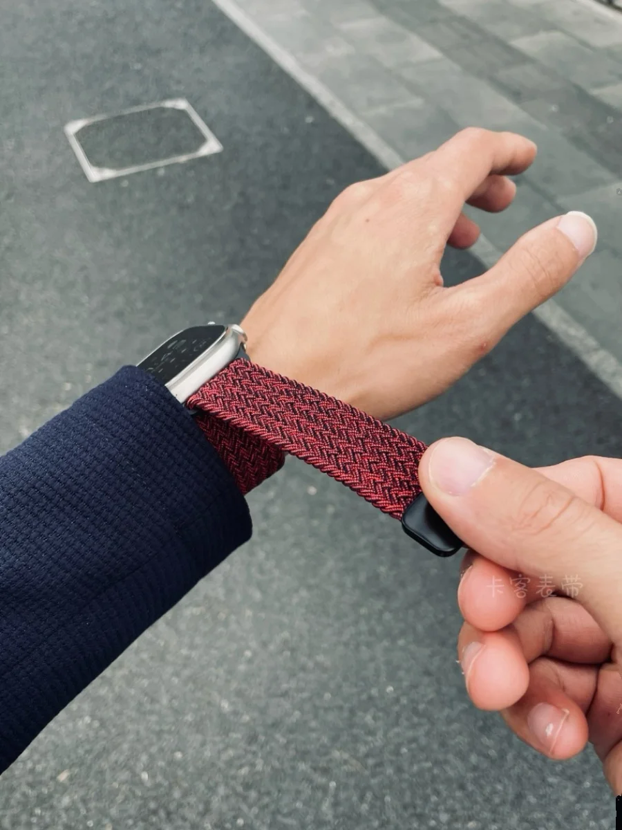 KAKE ถักยางยืดสําหรับ Apple Watch สาย iWatch 987 หัวเข็มขัดแม่เหล็ก Ultra LOOP S10