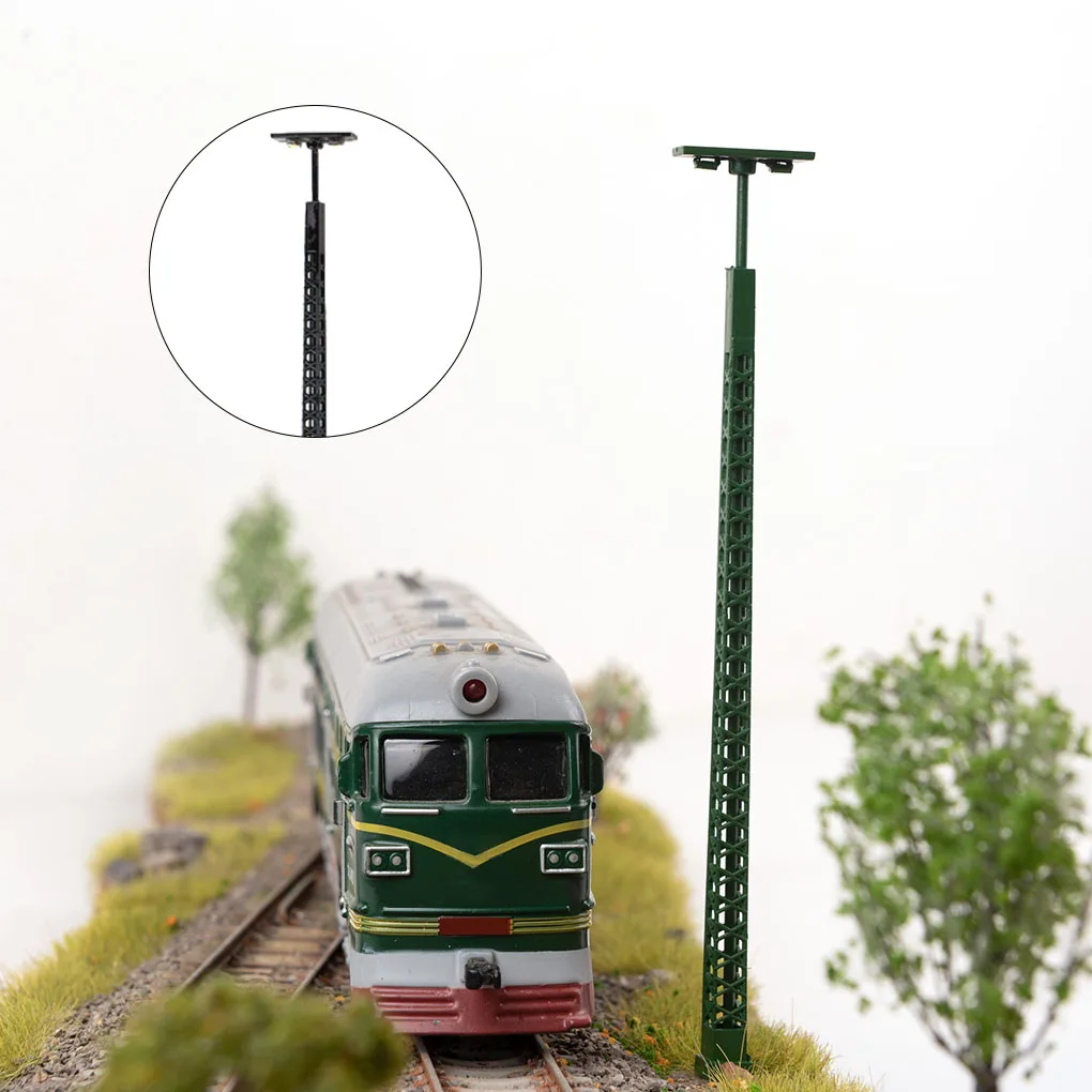 Modello luci ferroviarie accessori per la costruzione scala di paesaggi 1:87 decorazioni per luci a binario lampione in metallo a LED per esterni