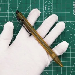 1 Piece ULTEM Click Pen with Titanium Pocket Clip EDC PEI Gel Ink Pen for Office Signature Wring Gift Long Version