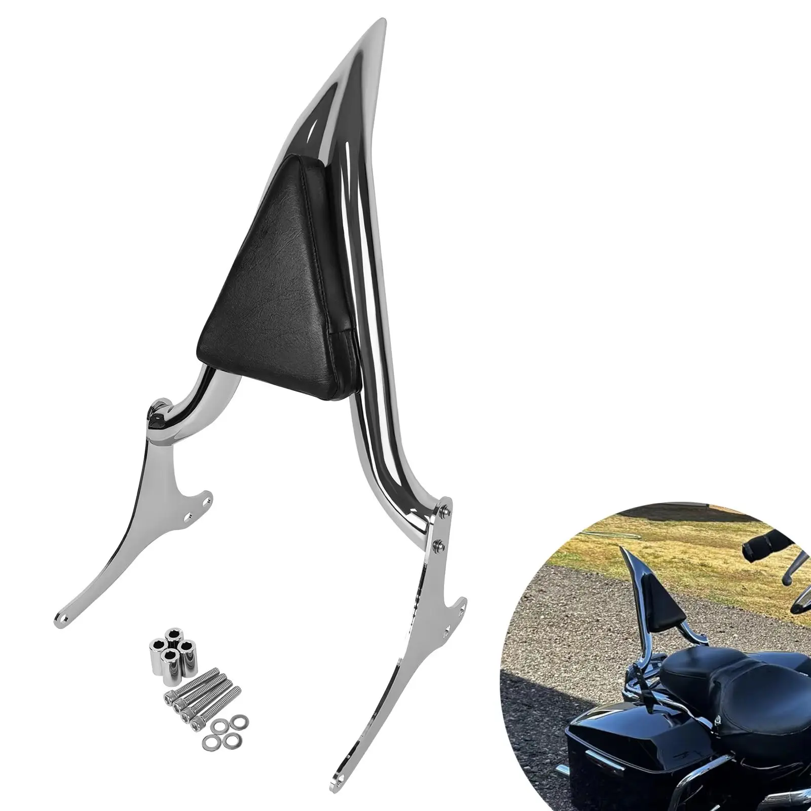 

Motorcycles accessories for Harley Touring 1997-2008 Road King Electra Street Glide Detachable Passenger Rear Backrest Sissy Bar