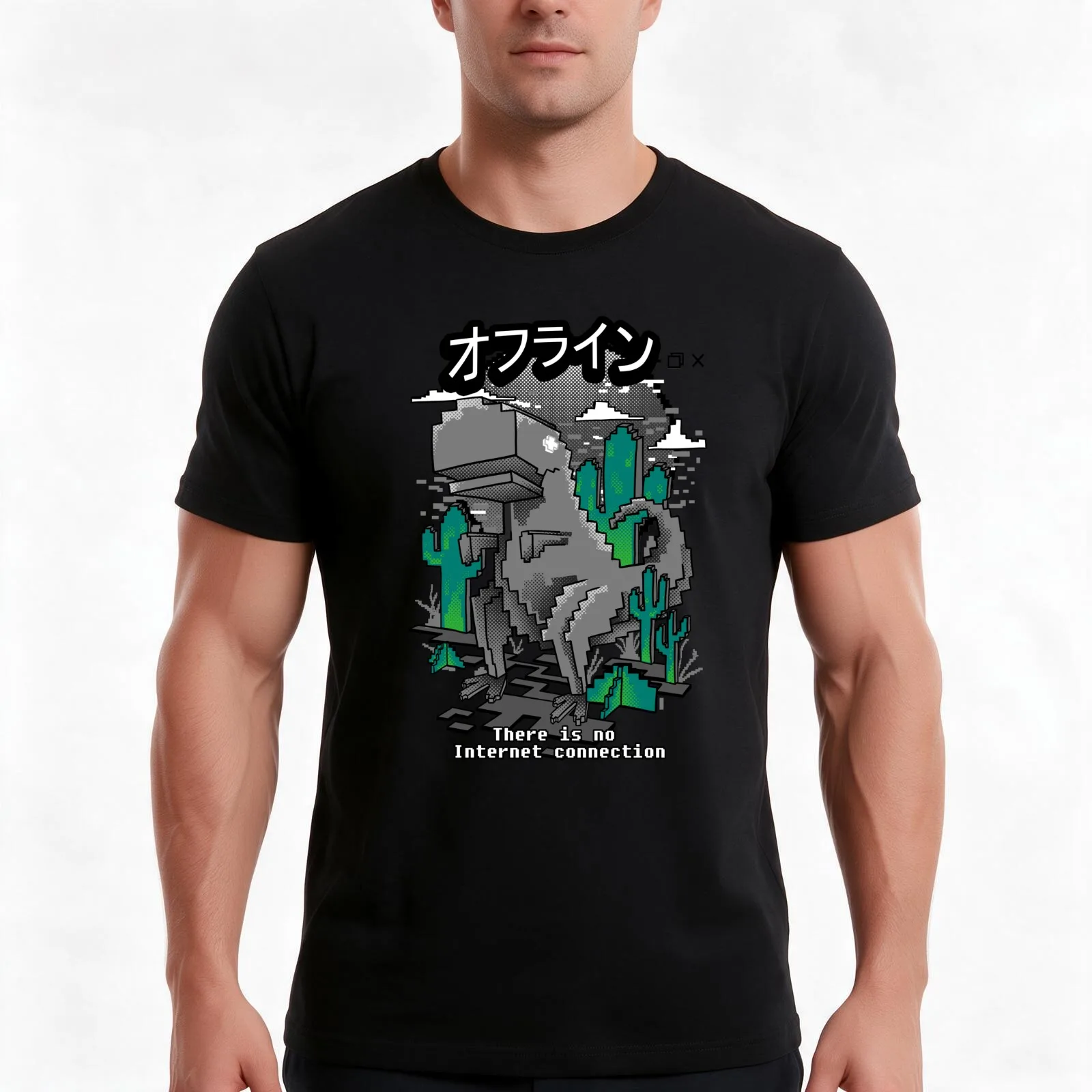 no internet connection T-Shirt Summer Casual Cotton Tee Oversized Streetwear Tops Vintage Graphic Print Unisex Men Women