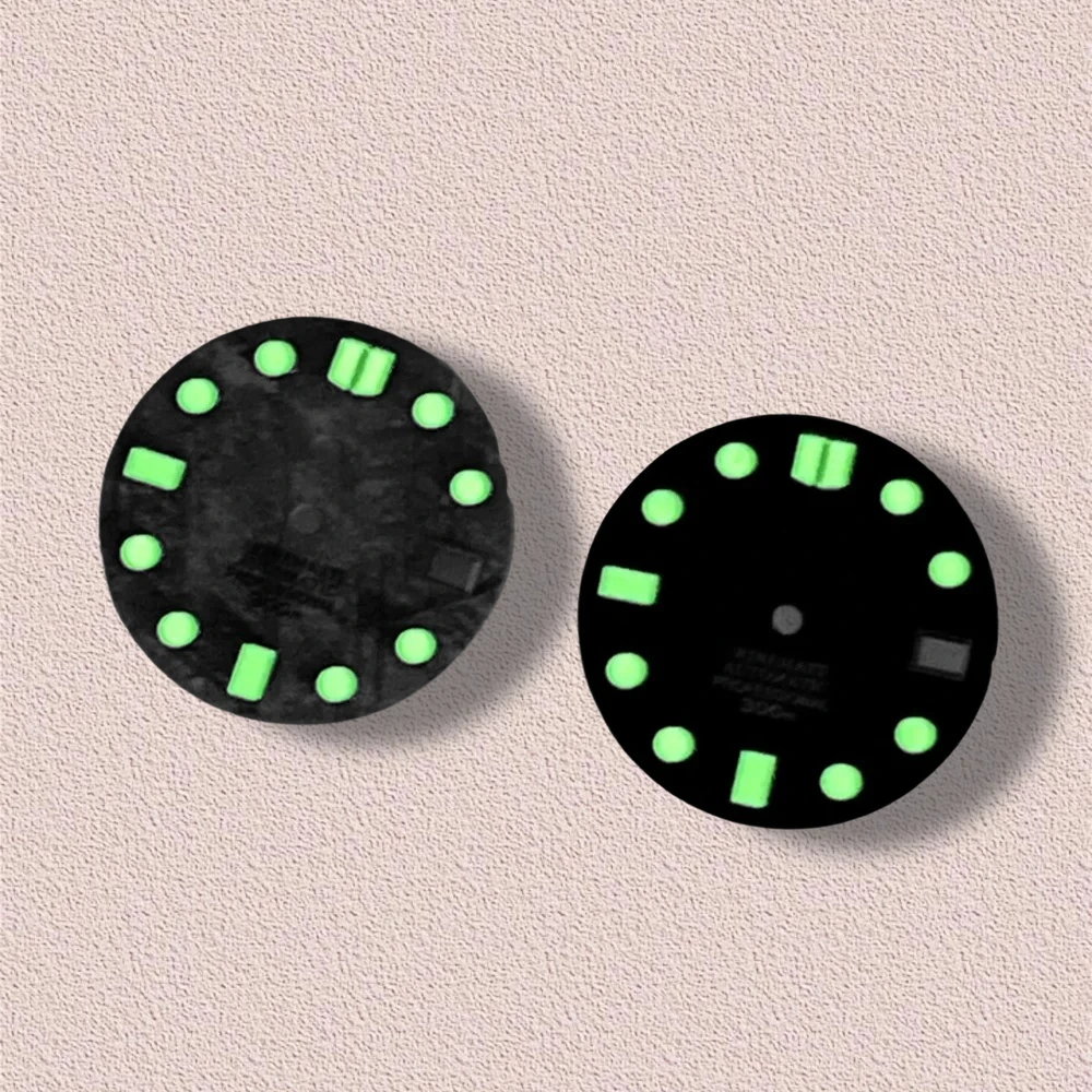 28.5Mm S Logo Meteorit Dial Cocok NH35/NH36 Gerakan Otomatis C3 Hijau Bercahaya Aksesori Modifikasi Jam Tangan Berkualitas Tinggi