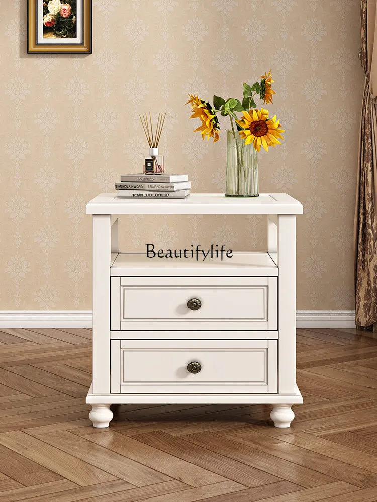 

American Style Solid Wood Bedside Natural Wood Storage Cabinet Simple North American Luxury Storage Cabinet